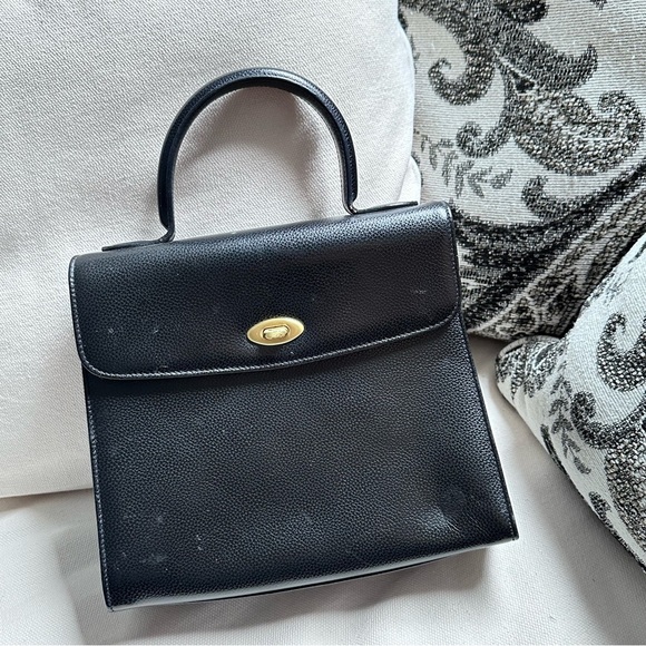 Vintage Coach Madison Top Handle Bag — Black Glove-Tanned Leather, ITALY 1990s - Picture 7 of 16